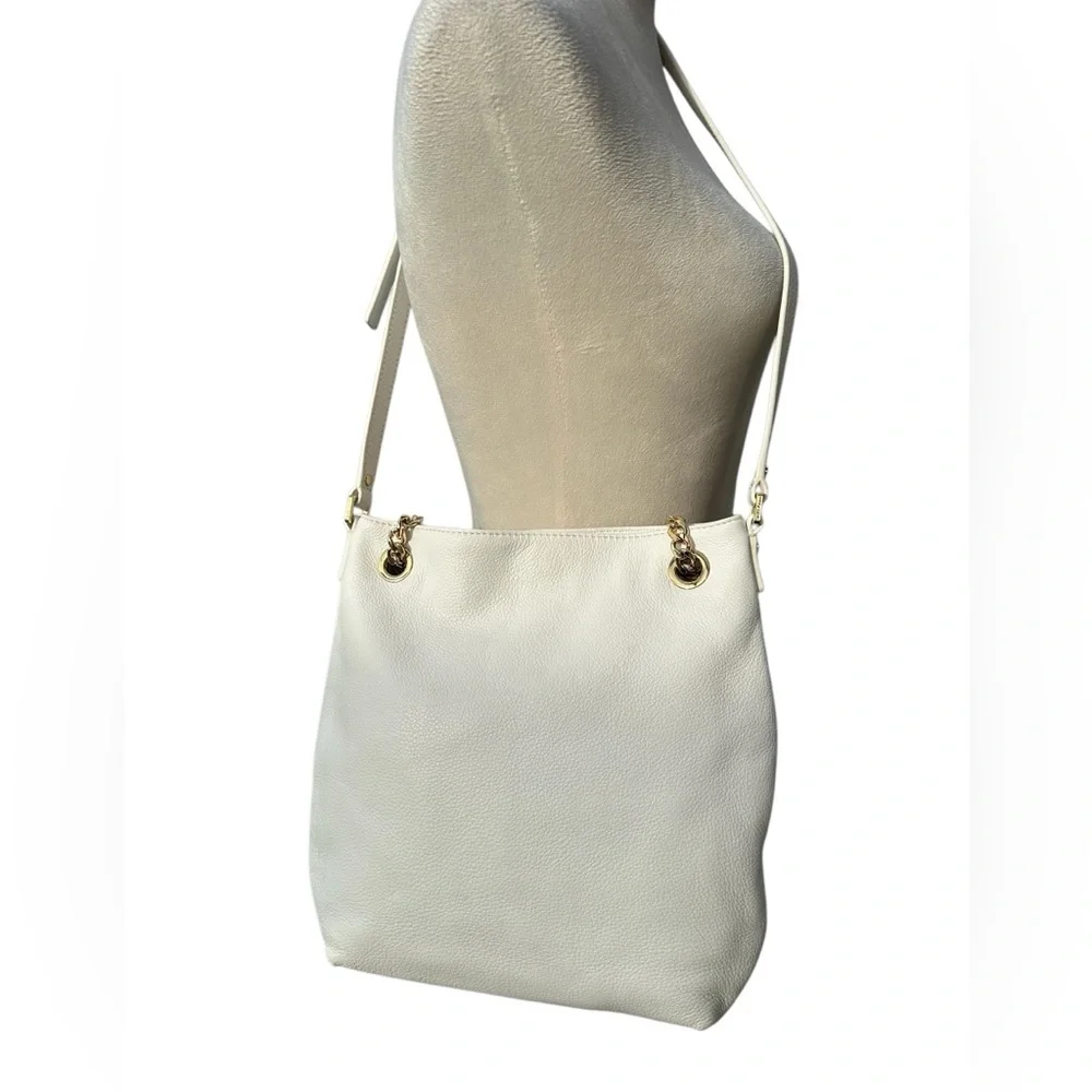 Michael Kors White Leather Jet Set Chain Shoulder Bag